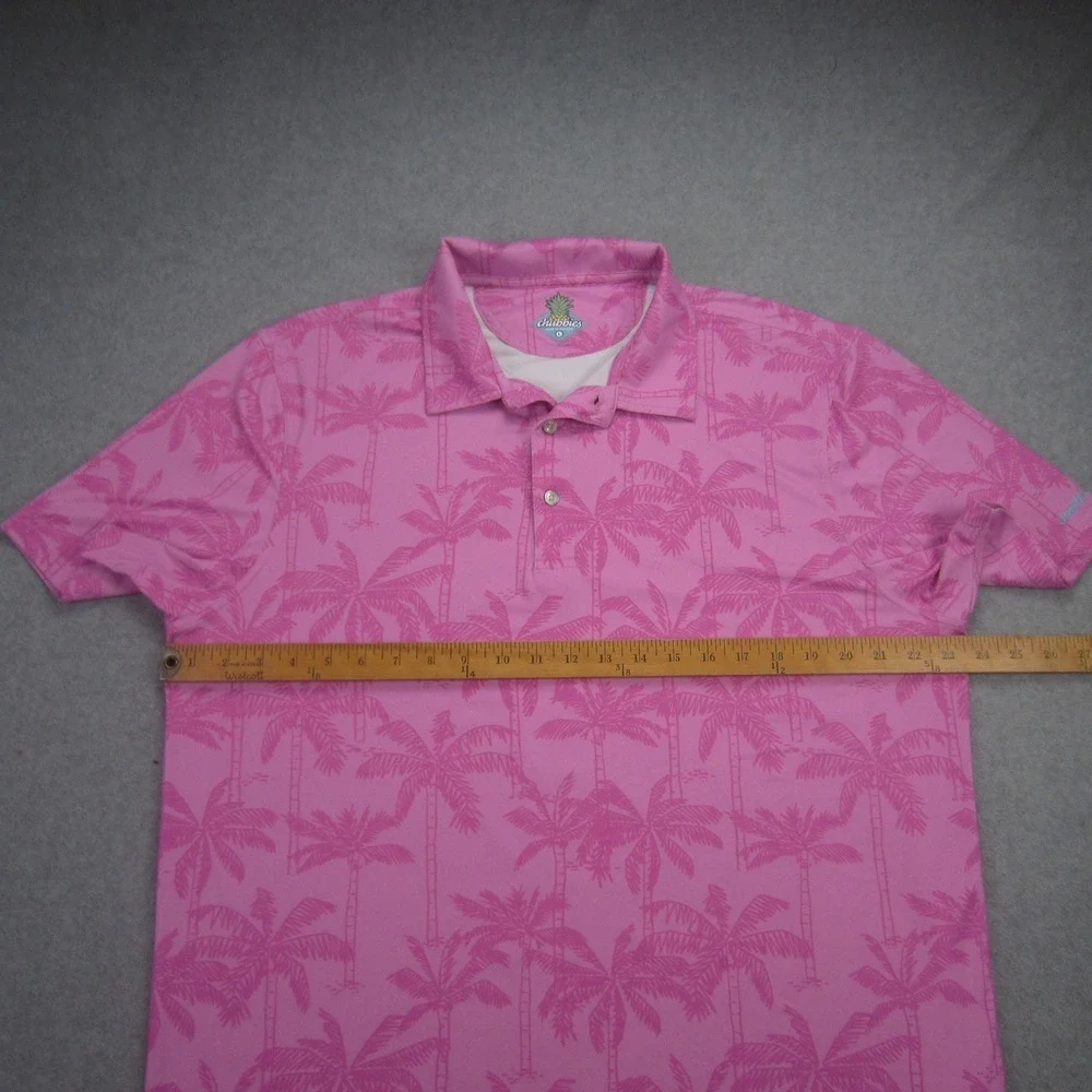 Chubbies Polo Shirt Mens Large Pink Palm Tree Performance Short Sleeve Stretch - Picture 11 of 16